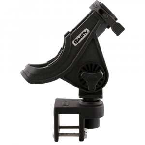 Scotty 0284BK Baitcaster/Spinning Rod Holder with 1-1/4 Square Rail Mount