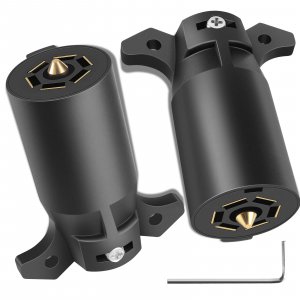 2 Pack Premium 7 Pin Trailer Plug With Built-In Brass Terminals, Heavy-Duty 7 Way Trailer Light Plug Connector Easy Installation，Waterproof 7 Prong Trailer Plug for Various RVs，Trailers，Boat Traile