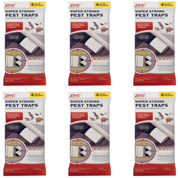 PIC GPT-4 Glue Pest Trap for Spiders & Snakes, 4 pk