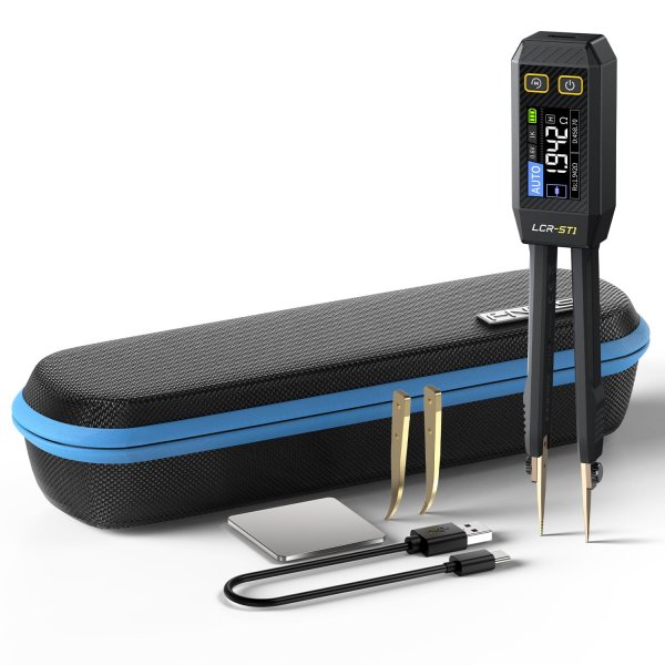 FNIRSI LCR-ST1 10kHz LCR Meter Tweezers, Smart SMD Component Tester