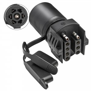 Oyviny 7 Pin Round to 4 and 5 Pin Flat Blade Trailer Adapter, 7 Way to 5 Way Trailer Plug Adapter 2-in-1 Design