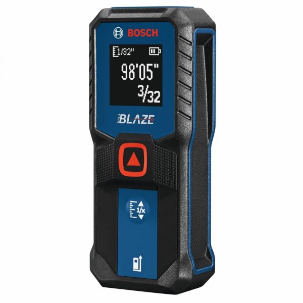 BOSCH GLM100-23 100 Ft Blaze Laser Distance Measure, Includes 2 AA Batteries, Distance Measuring Laser