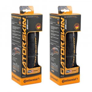 Continental Gatorskin - Road Bike Tire | Tough Urban & Touring Tire for Daily Riding - PolyX Breaker, Duraskin, 2 Pack (Black) (700x25)