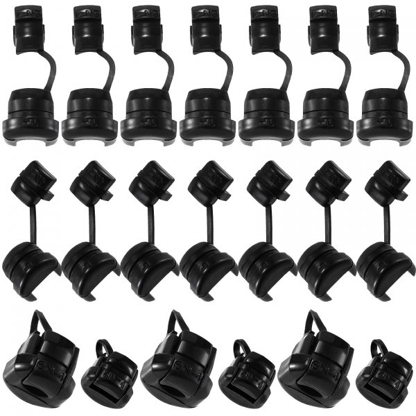 CustomyLife 40pcs Round Strain Relief Cord Connector, Nylon Insulation Cable Bush Grommet, Electric Cable Protector Buckle for Electrified Railways Power Network Wire -Black