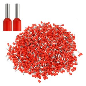 XHF 1000 PCS AWG 18/1.0mm² Wire Ferrules Insulated Copper Crimp Connectors, Crimp Pin Cord End Terminals Red