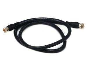Monoprice RG6 Quad Shield CL2 Coaxial Cable with F Type Connector - 3 Feet, Black