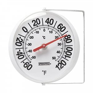 Springfield Big and Bold Thermometer with Mounting Bracket, Indoor Outdoor Thermometer, Easy to Read Numbers for Patio, Pool, and Indoor Areas, 5.25-Inch, White
