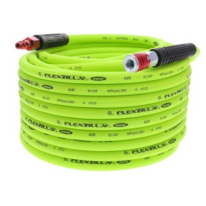 Flexzilla HFZ38100YW2D Air Hose 3/8In X 100Ft W/ Colorconnex Coupler Plug Type D