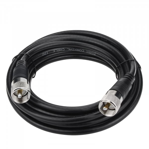 Ullnosoo 18ft RG8x Coaxial Cable, CB Coax Cable, UHF PL259 Male to Male, Low Loss, Waterproof, Compatible with CB Ham Radio, Antenna Analyzer, Dummy Load, SWR Meter