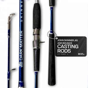 Dark Matter John Skinner Jig and Bounce Casting Rods - 6'8" Heavy Fishing Rod Casting,12-25lbs Mono Line & Dark Matter Tacky Grip, Freshwater Jigging Rods Saltwater Fishing Rod, Slow Pitch Jigs