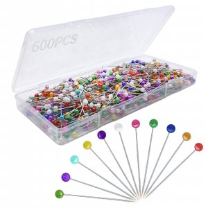 600PCS Sewing Pins, Straight Pin for Fabric, Pearlized Ball Head Quilting Pins Long 1.5inch, Corsage Stick Pin for Jewelry DIY, Craft, Sewing Supplies, Accessories By Sunenlyst