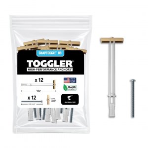TOGGLER SNAPTOGGLE Drywall Anchors with 1/4-20 Bolts, 12 Pack