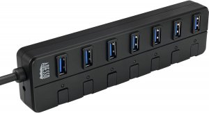 Adesso AUH-3070P 7-Port USB 3.0 Hub w/Individual Power Switches & Power Adapter