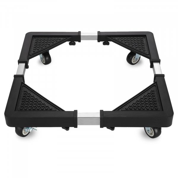 HQO LOVL Mini Fridge Stand with 4 Locking Wheels 17.7"-25.6" Adjustable Dolly Washing Machine Stand Base，for Furniture Portable Refrigerator Dryer Stand（Black）