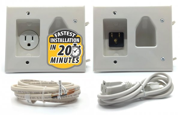 Datacomm Electronics 50-3323-WH-KIT Flat Panel TV Cable Organizer Kit