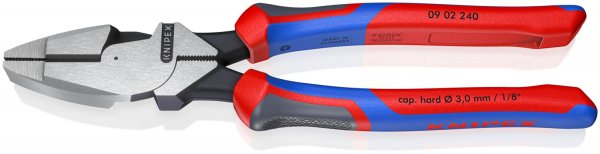 KNIPEX Tools - High Leverage Lineman's, New England Head, Multi-Component (0902240SBA), 9 inches