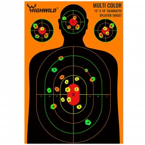 Highwild Silhouette Splatter Paper Targets - Splash Effect of Multiple Colors - 12x18 Inch (10 Pack)