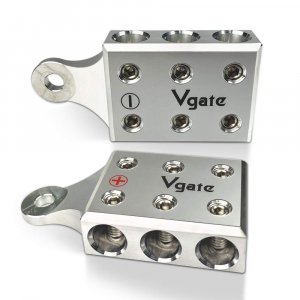 Vgate 6x1/0 AWG Gauge Post Battery Terminals, for Lithium or AGM Lead Acid Battery with Bolt Down Ends or Threaded Studs, M8 or 5/16”-18