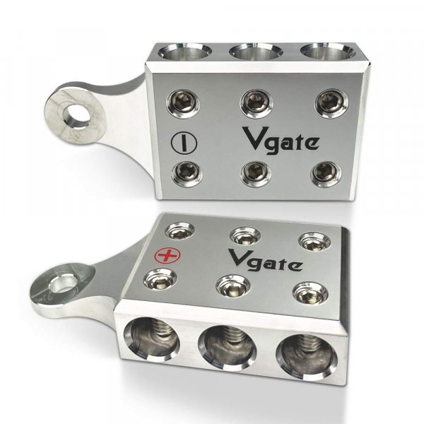 Vgate 6x1/0 AWG Gauge Post Battery Terminals, for Lithium or AGM Lead Acid Battery with Bolt Down Ends or Threaded Studs, M8 or 5/16”-18