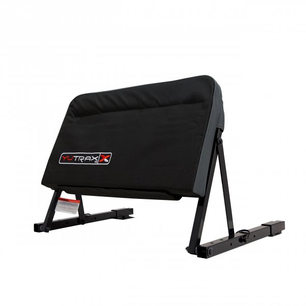 YUTRAX Universal Mount ATV Backrest, Heavy-Duty Steel Seat Frame, Adjustable Seat Back Positions, 2” Thick Cushion, Folds Down Flat When Not in Use, TX219