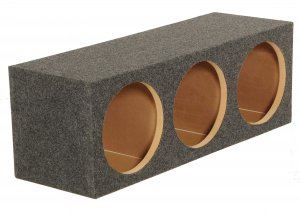 QPower QHD123HOLE 12" 3 HOLE EMPTY BOX 1" MDF- 40"x13"x13.5"