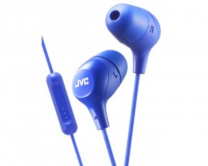 JVC HAFX38MA Marshmallow Inner-Ear Headphones w/Microphone (Blue)