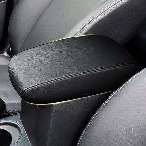 AOMSAZTO Console Covers for 2013-2018 Subaru Forester Armrest Covers for Subaru Forester Black with Black Stiches