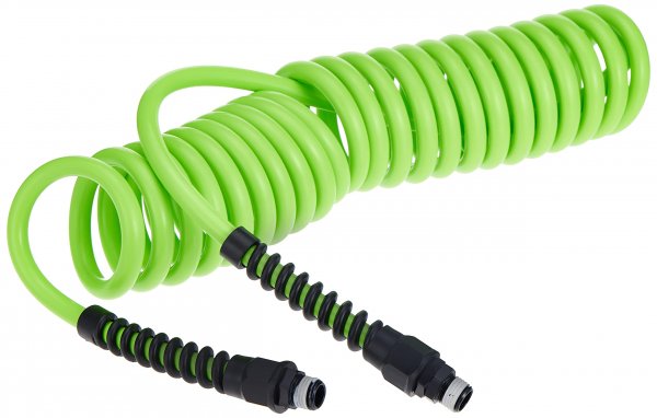 Flexzilla LP1415AFZ Polyurethane Recoil Hose 1/4In X 15Ft W/ 1/4In MNPT Fittings