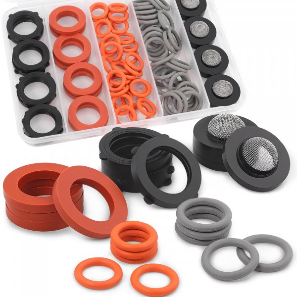 NBRINGO 84 Pcs Pressure Washer O-Rings and Garden Hose Washers Rubber Kit