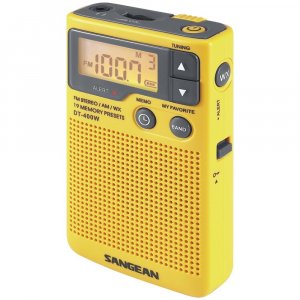 SANGEAN SNGDT400W DT-400W Portable AM/FM Pocket Digital Clock Radio