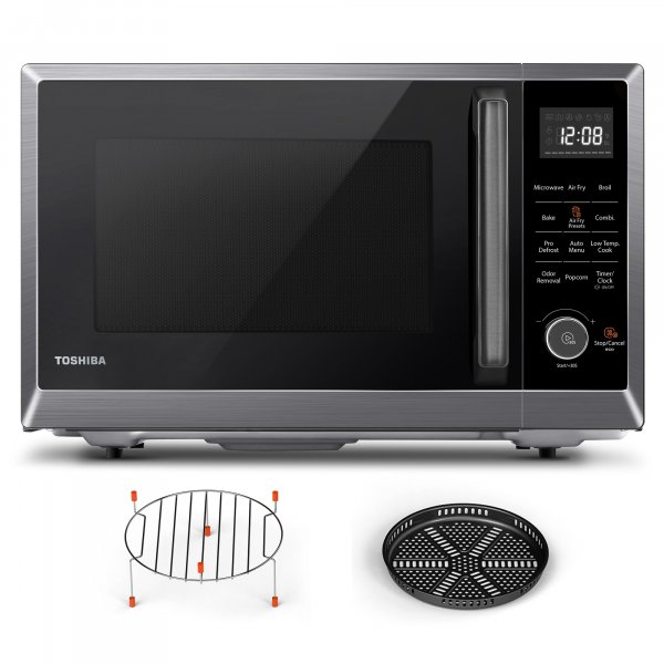 TOSHIBA Air Fryer Combo Microwave, 1.0 Cu.Ft, Black Stainless Steel
