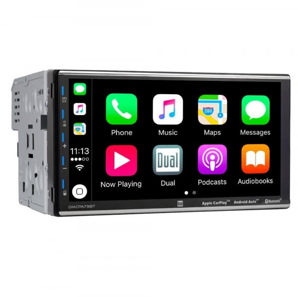 Dual DMCPA79BT 7" Double Din Digital Media Receiver w/Apple CarPlay Android Auto