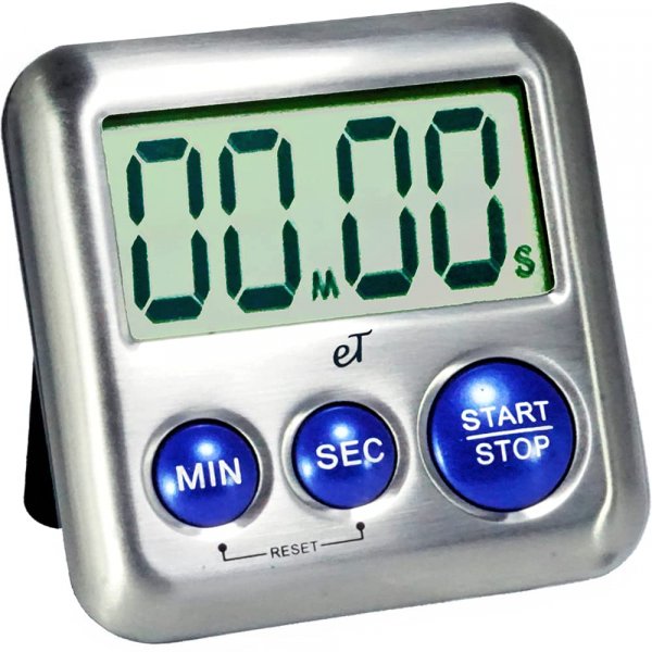Elegant Digital Kitchen Timer Stainless Steel - Loud Alarm Model eT24 Plum