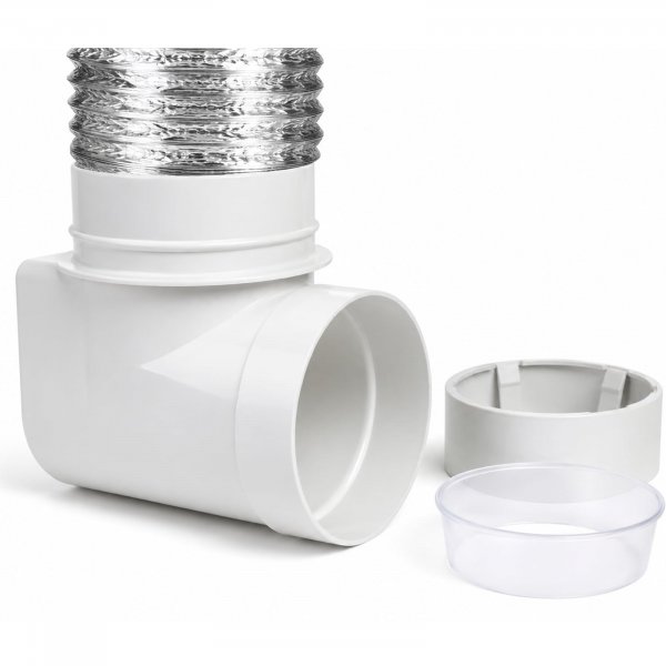 Dryer Vent Connector Kit - 90 Degree Dryer Vent Hose Connector for Tight Spaces, Space Saving Dryer Vent Elbow - DIY Toolless Design with Airtight Seal - STV-90 by Ziggurat Products
