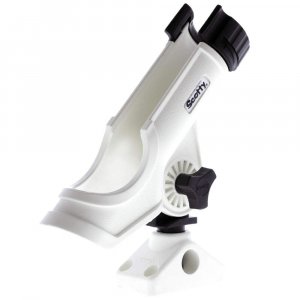 Scotty 0230WH Power Lock Rod Holder with Combination Side/Deck Mount, White