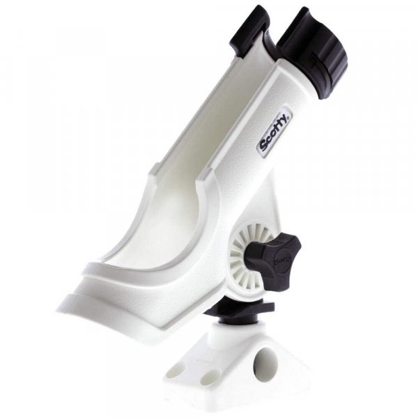 Scotty 0230WH Power Lock Rod Holder with Combination Side/Deck Mount, White