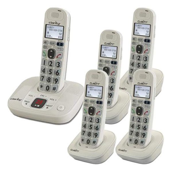 Clarity D712C4 DECT 6.0 Amp. Phone w/Answering Machine & 4 Expandable Handsets