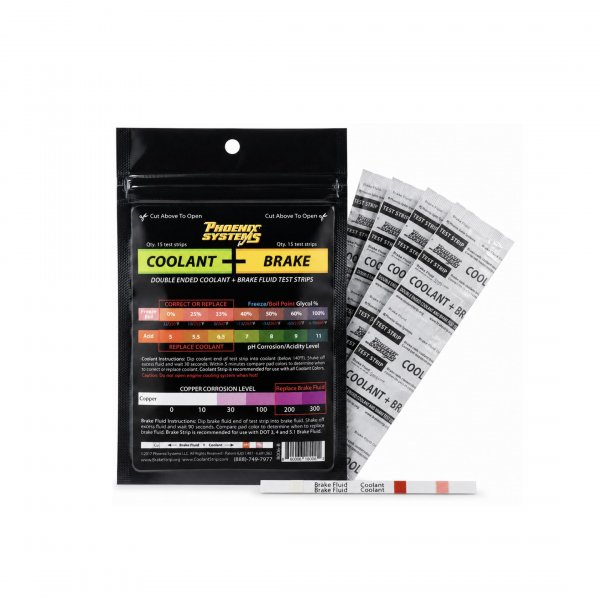 Phoenix Systems 15-Pack Double-Ended Brake Fluid & Coolant Test Strips