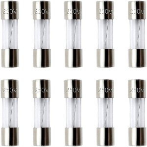 SIXQJZML 10 Pack F10AL Fast-Blow Fuse 10A 250V Glass Fuses 0.2 x 0.78 inch / 5 x 20 mm (10amp) (F10A)