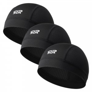THINDUST 3Pcs Breathable Mesh Skull Cap,Lightweight Quick Dry Sports Helmet Liner for Men Women, Cooling Cycling Beanies