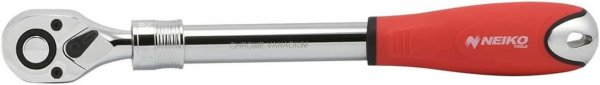 Neiko 03068A 1/2-Inch Drive Extendable Ratchet Handle | 72 Tooth Reversible Ratcheting Feature w/Soft Grip Handle | 12 to 17-1/2” Lengths, Red