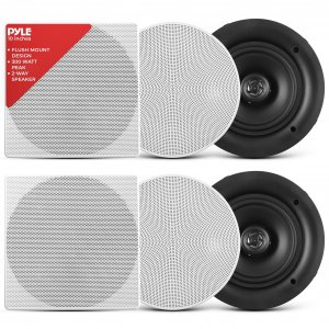 Pyle PDIC106 10" In-Wall / In-Ceiling Stereo Speakers 250 Watt 2-Way Flush Mount