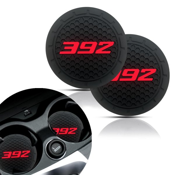2Pcs Car Cup Holder Coaster for Dodge Challenger Durango SRT 392 Accessories Auto Anti Slip Cup Holder Insert Coaster Car Interior Accessories (392)