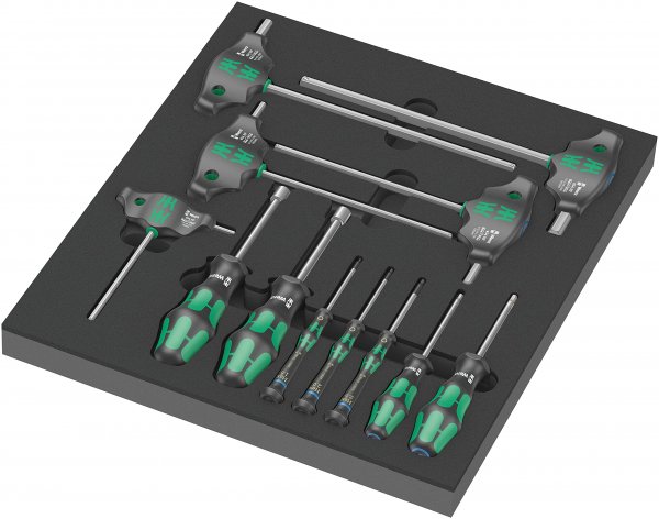 Wera 05150104001 9713 Foam Insert Hex Screwdriver Set 1, 12 Pieces