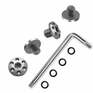 Guuun Grips Screws for Sig sauer P226 / P228 / P229, 4 O-Rings, Torx Key, 4 Stainless Steel Screws Six Eyes Silver