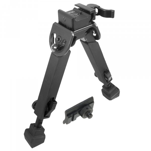 UTG TLBP20QA Rubber Armored Full Metal QD Bipod, Height 6.0  8.5