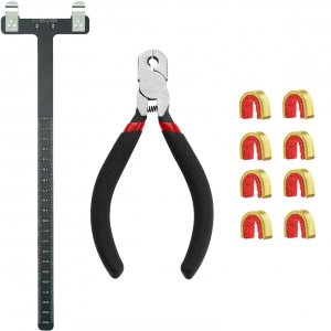 AHOSOUTLY Archery Bow String Nocking Points Set with T Square Ruler Nocking Buckle Pliers and 8pcs Nocking Buckle Set,for Recurve and Compound Bowstring Accessories…