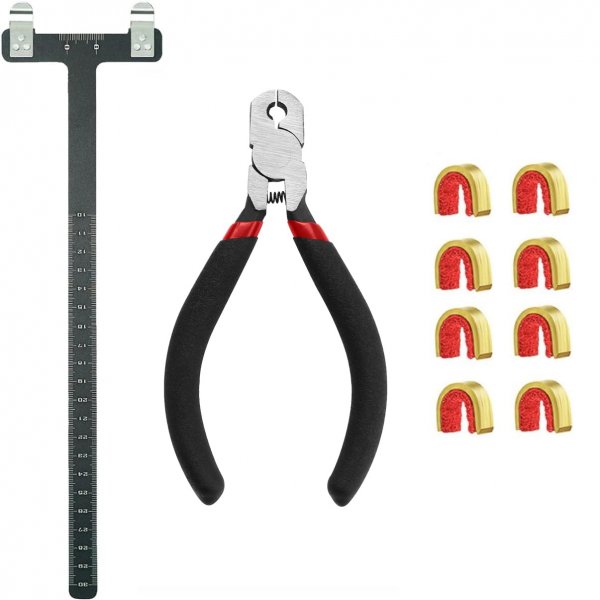 AHOSOUTLY Archery Bow String Nocking Points Set with T Square Ruler Nocking Buckle Pliers and 8pcs Nocking Buckle Set,for Recurve and Compound Bowstring Accessories…