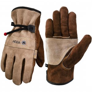 WZQH Leather Work Gloves for Men or Women. Large Glove for Gardening, Tig/Mig Welding, Construction, Chainsaw, Farm, Ranch, etc. Cowhide, Soft Lining, Utility, Firm Grip, Durable. Coffee-grey L