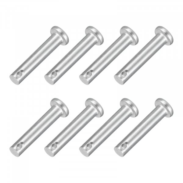 uxcell 8Pcs 3/16" x 1" Single Hole Clevis Pins, 304 Stainless Steel Flat Head Clevis Pins Hitch Pin for Trailer Latch, Mechanics Repair, Furniture Installation, Industrial Equipment